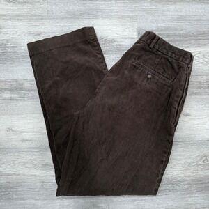 Eddie Bauer Mens Corduroy Pants Brown 33x32 Classic Fit Cotton Casual
